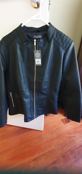 AUTOGRAPH FAUX LEATHER JACKET62863243872258112