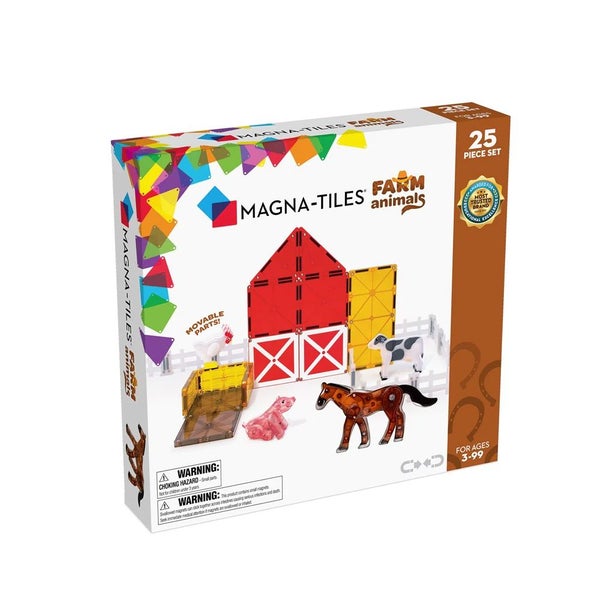 25pc Magna-Tiles Farm Animals Kids Childrens Magnetic Construction Toy Set 3y+ Carousel 1