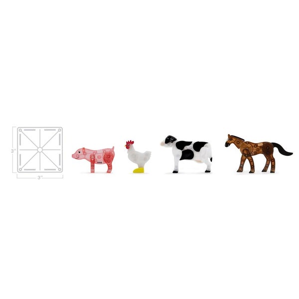 25pc Magna-Tiles Farm Animals Kids Childrens Magnetic Construction Toy Set 3y+ Carousel 2