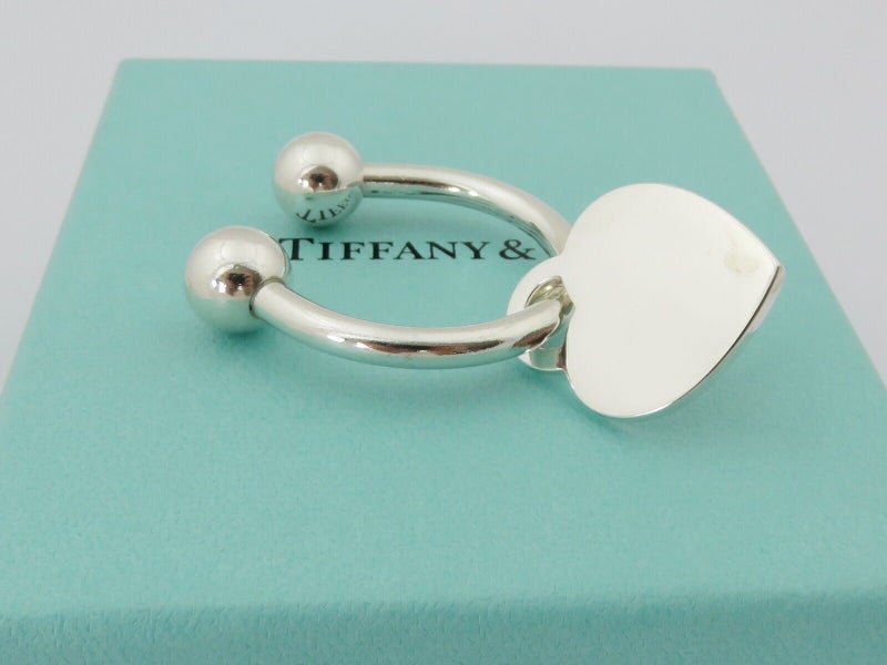 TIFFANY & CO Sterling Silver Return to Tiffany Heart Tag Keyring Carousel 2