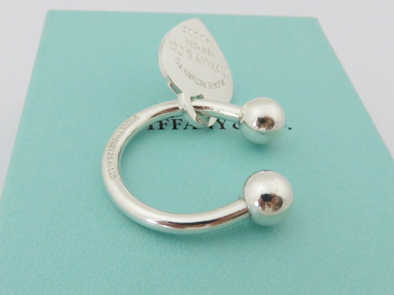 TIFFANY & CO Sterling Silver Return to Tiffany Heart Tag Keyring Carousel 3