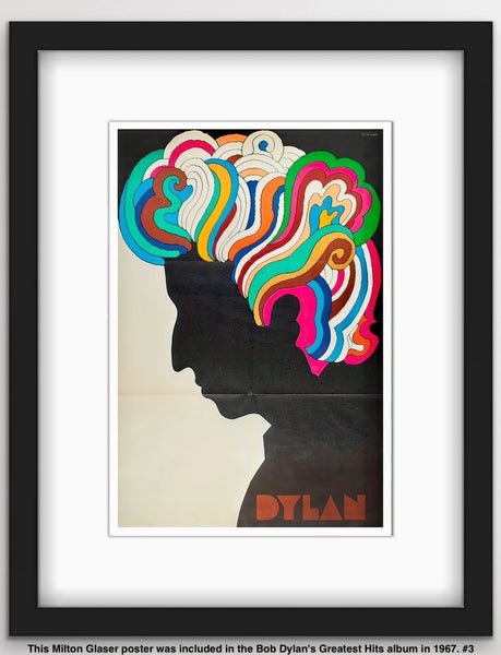 Bob Dylan Poster #3 by Milton Glaser | 1967 | Framed Print 1/3 Carousel 2
