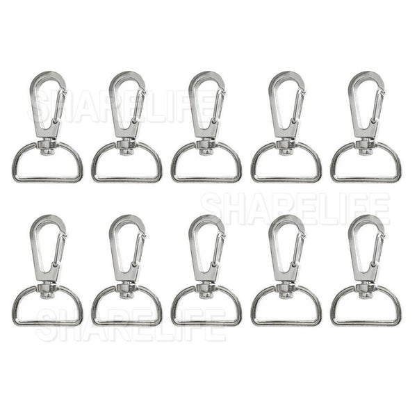 10x Lobster Swivel Clasp D Ring Key Ring Keychain Lanyard Finding Silver Tone... Carousel 1