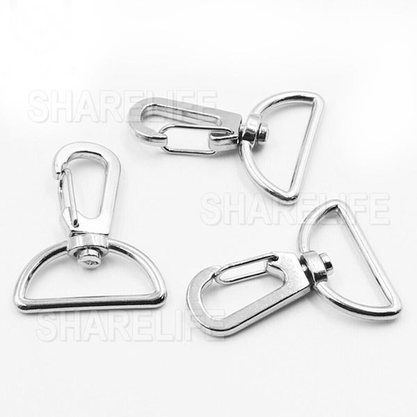 10x Lobster Swivel Clasp D Ring Key Ring Keychain Lanyard Finding Silver Tone... Carousel 2