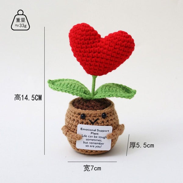 Positive Energy Heart Flower Hand-Woven Doll Hug Pocket Knitting Gift Carousel 1