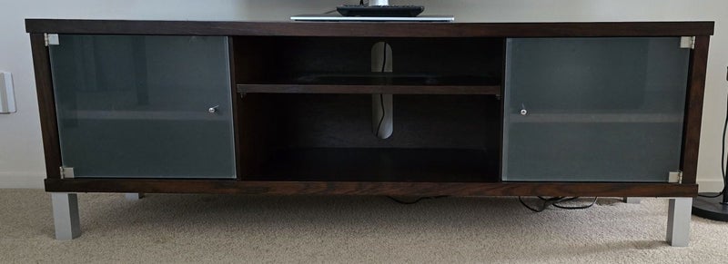 Danske Mobler Wooden TV Cabinet - Glass Doors + Real Wood Carousel 1
