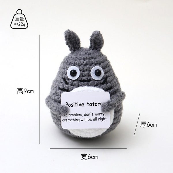 Positive Energy Totoro Mini Knitted Doll Handmade Gift with Card Carousel 1