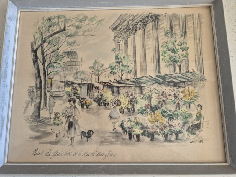4 x Gorgeous Mid-Century Parisian Scenes by Janicotte. 1950s Carousel 2