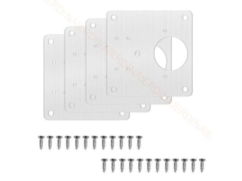 NAIERDI Stainless Steel Furniture Cabinet Door Hinge Repair Plate Drawer Window Carousel 1