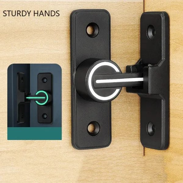 Zinc Alloy 90 Degree Door Buckle Punch-free Barn Door Lock Sliding Door Hasps Carousel 2