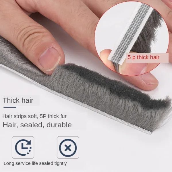 10 Meters Self Adhesive Door Window Sealing Wind Proof Brush Strip For Sound Carousel 1