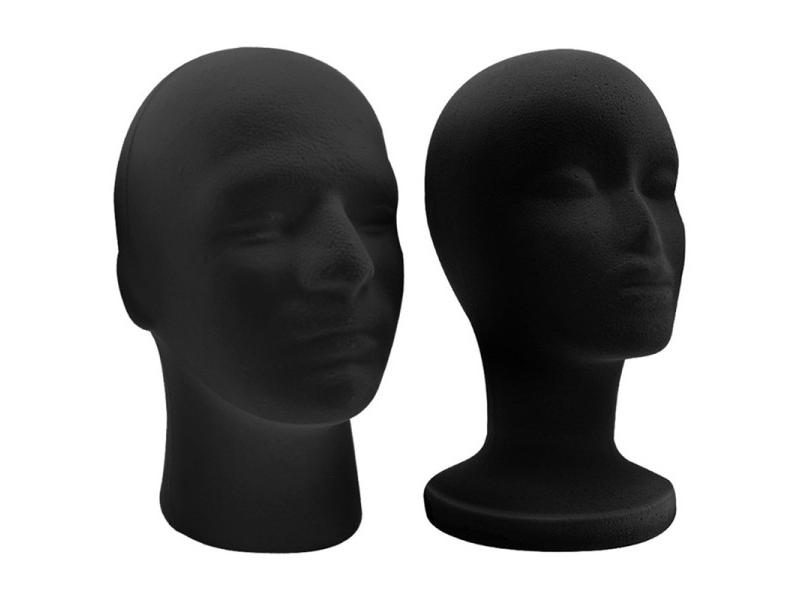 Male Foam Flocking Head Model Glasses Headset Wig Display Stand Tool Mannequin Carousel 2