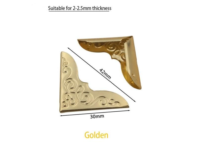 10pcs 30x30mm Golden/Bronze Metal Book Corners Albums Menus Folders Box Corner Carousel 1