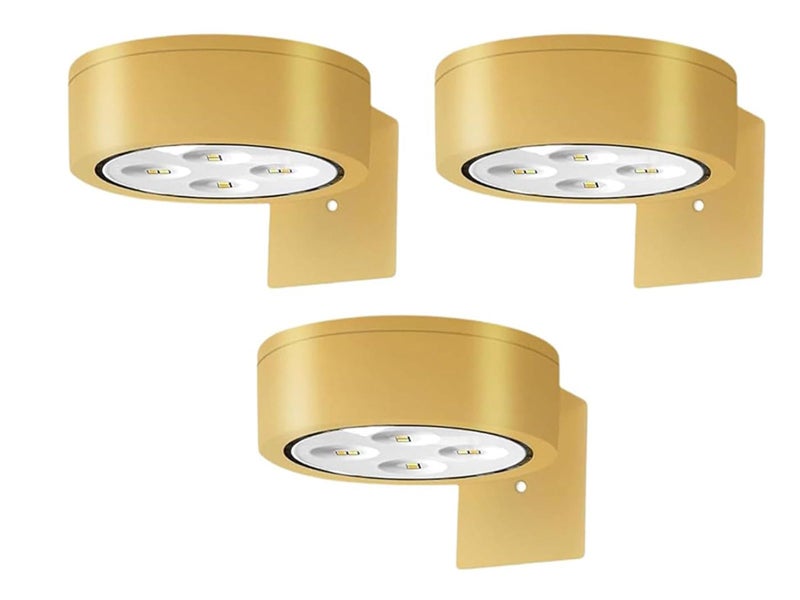 3Pcs Rechargeable Magnetic LED Picture Lights Dimmable Art Display Lighting Gold Carousel 1