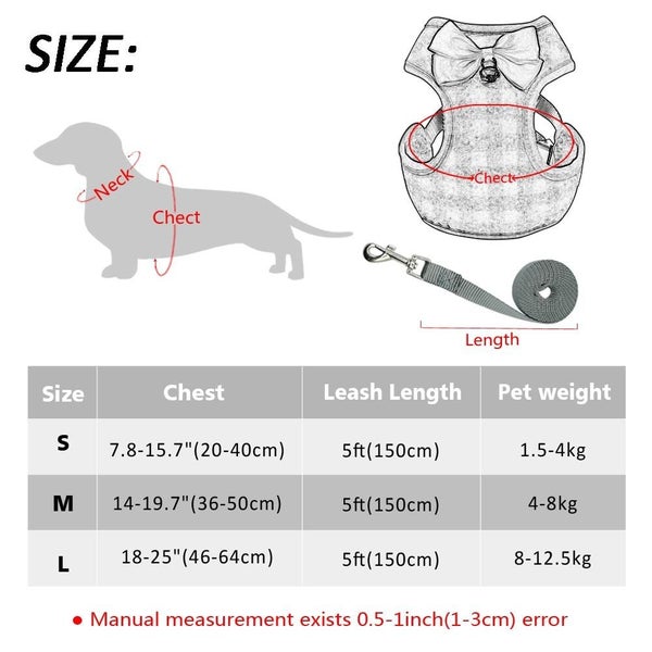 Adjustable Plaid Vest Leash For Cat Dog Carousel 2