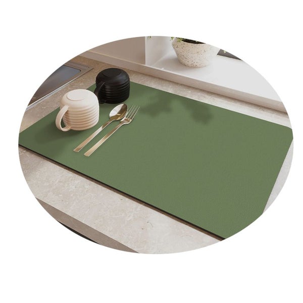 Elosung Green Waterproof Quick Dry Kitchen Mat Non Slip Rubber Base Absorbent Te Carousel 1
