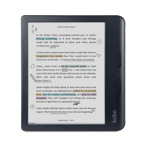 Kobo Libra Colour Black 7" E Ink Colour Display Stylus 2 Compatibility & Wate... Carousel 1