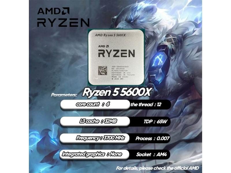 Cpu Ryzen R5 5600x Cpu AMD Ryzen 5600X 6-Core 12-Thread CPU 7NM 65W L3