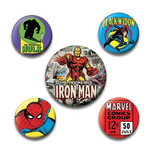 Marvel Iron Man Badge Set (Pack of 5) Carousel 1