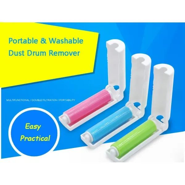 Sticky Portable Washable Dust Lint Roller With Cover For Wool Sheets Hair Carousel 2