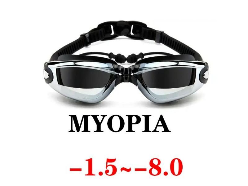 Adult Myopia Swimming Goggles Earplug Professional Pool Glasses Anti Fog Men Carousel 2