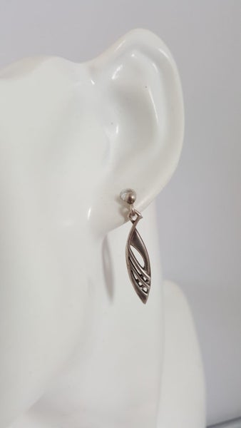 Vintage Sterling Silver Carrick Jewellery Scotland Celtic Drop Earrings Carousel 6