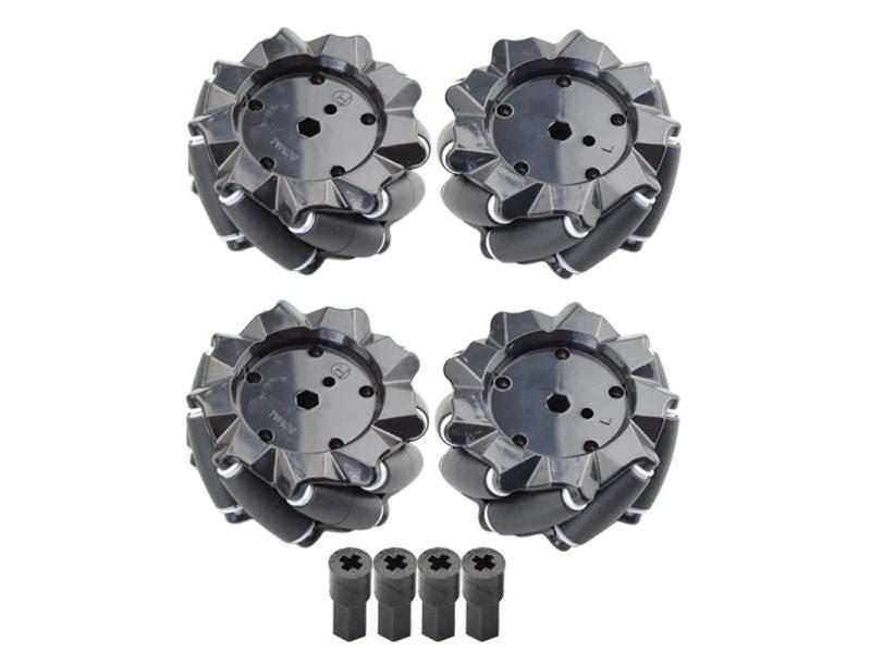 5/10/15KG Load 60/80/96mm Omni Mecanum Wheel With 4/6mm TT Hubs For Arduino Carousel 1