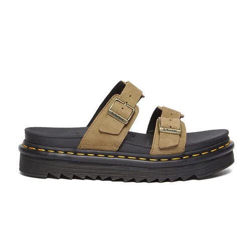 DR MARTENS MYLES SLIDE SANDAL SAVANNAH TAN TUMBLED NUBUCK Carousel 1