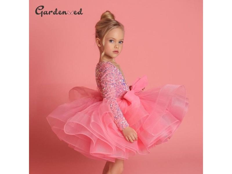 Gardenwed Glitter Baby Girl Party Puffy Princess Dress For Birthday First Carousel 2