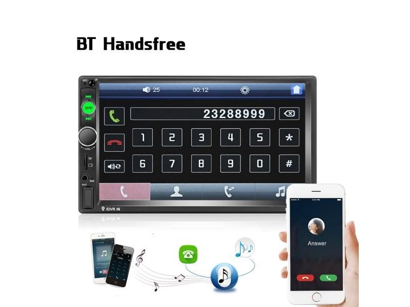 Podofo 7 INCH HD Touch Screen 2 Din Car Radio Stereo With BT FM Mirror Link Carousel 2