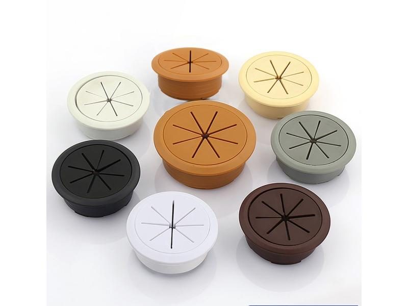 1Pcs Desk Table ABS Plastic Cable Hole Cover 50mm/53mm PC Computer Desk Round Carousel 2