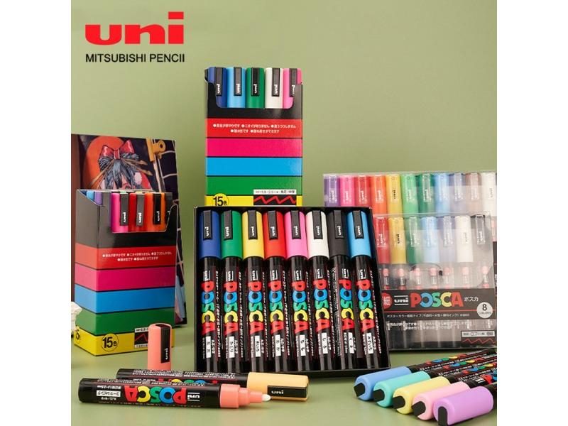 Uni Posca Graffiti Acrylic Paint Drawing Pen Set Poster Art Pen Ultra Fine Nib Carousel 2