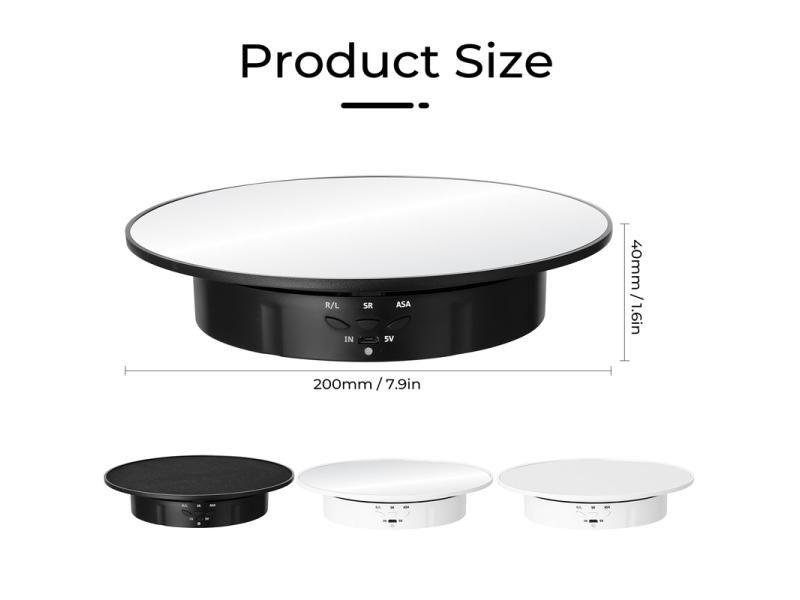 3 Speeds Electric 360 Degree Rotating Jewelry Holder Mirror Turntable Carousel 2