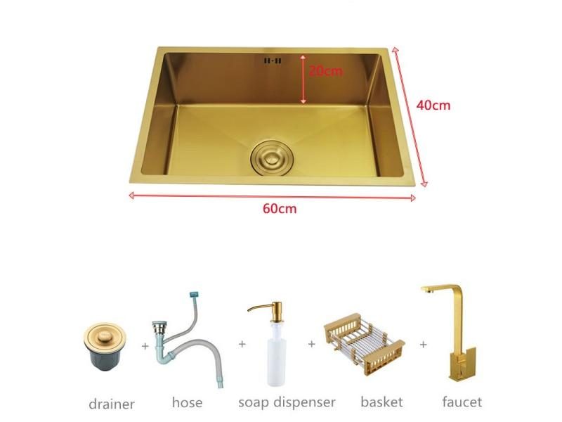 304 Stainless Steel Kitchen Sink Single Basin Bar Sink For Installation Carousel 1