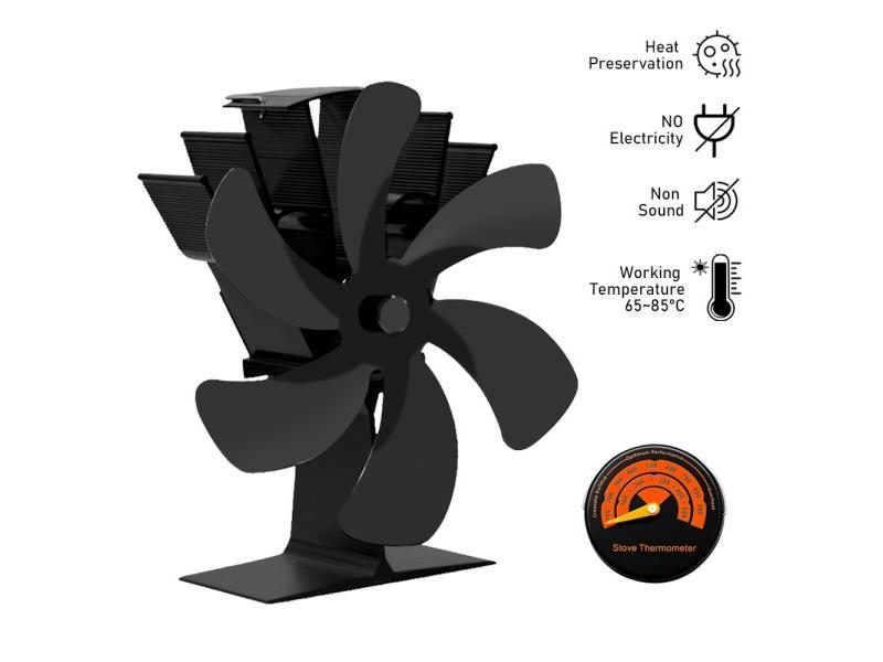 6 Blades Fireplace Fan For Stove Wood Heater Efficient Heat Distributor Carousel 1