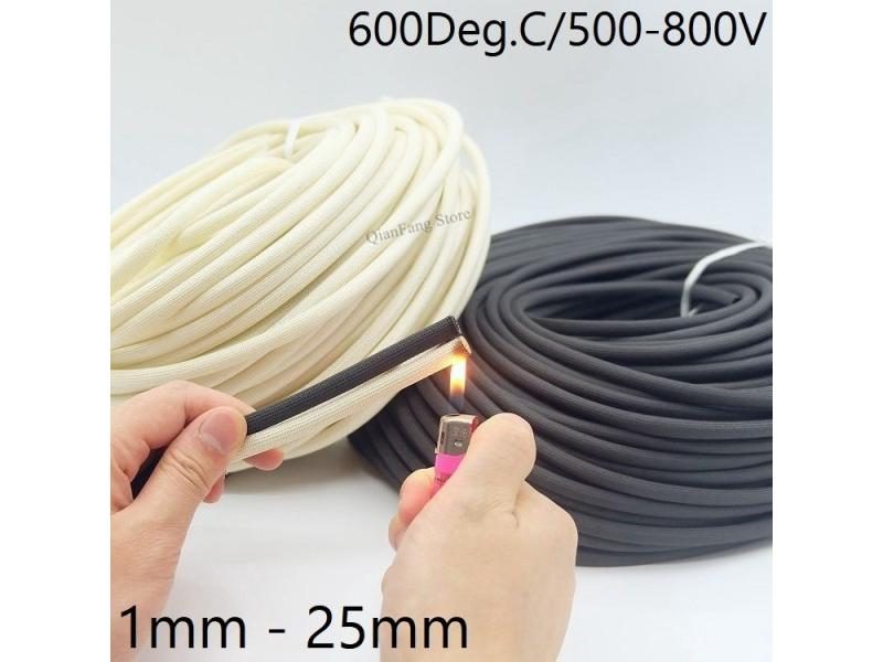 Fiberglass Tube 1mm - 25mm HTG Cable Sleeve Soft Chemical Glass Fiber Braided Carousel 1