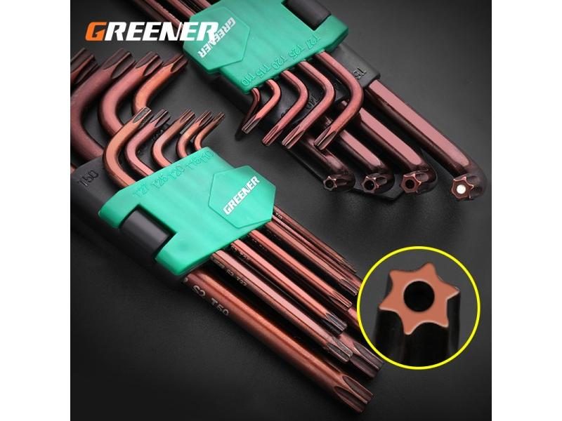 9Pcs Allen Key Set Hex Wrench Adjustable Spanner Portable L-Shape Screw Nuts Carousel 1