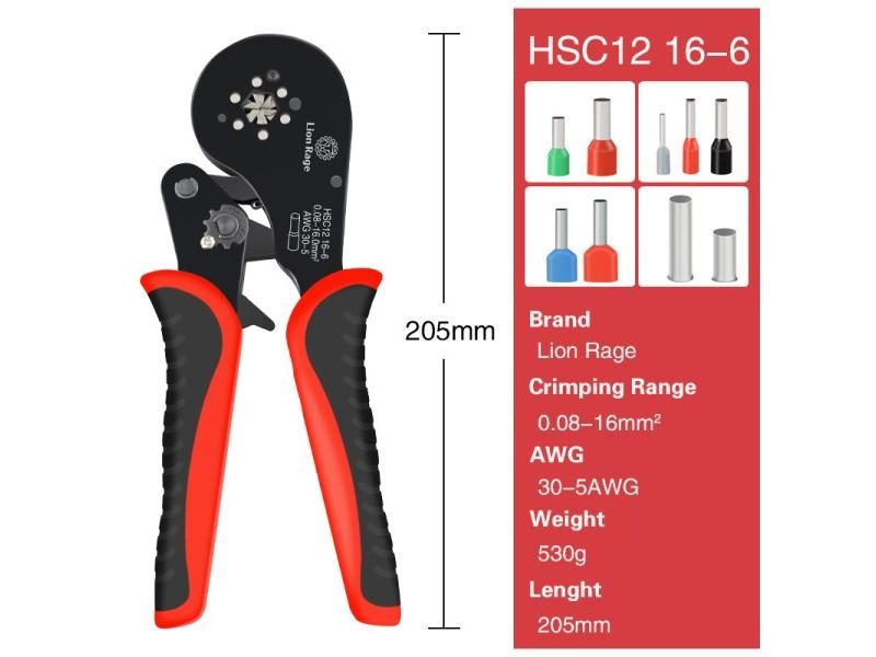 Tubular Terminal Crimping Pliers HSC8 6-4A Crimper Wire Mini Ferrule Tool Kit Carousel 1