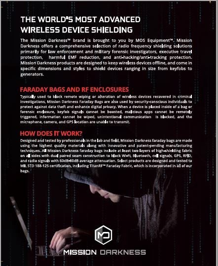 MISSION DARKNESS™ TitanRF Faraday Fabric Pro Kit ~ MILITARY Radiation Protection Carousel 15