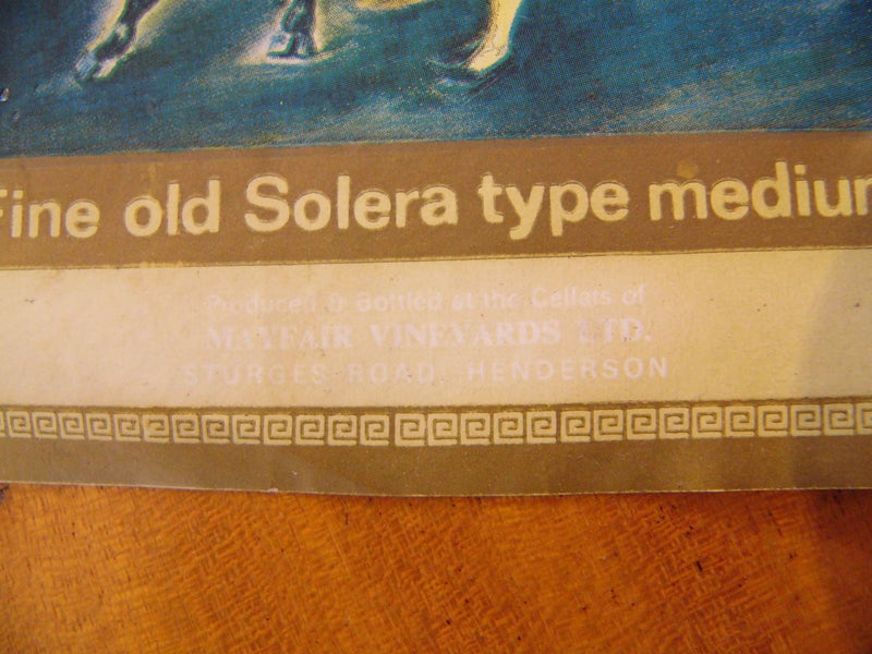 Large scarce Mayfair Vineyards Nutty Brown Sherry label Carousel 2