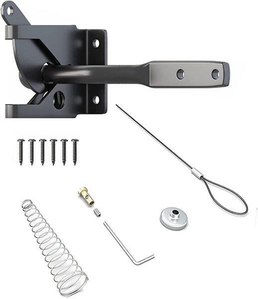 Garden Gate Latch, Automatic Gravity Latch Spring Iron Gate Lock, With Adjustabl Carousel 1