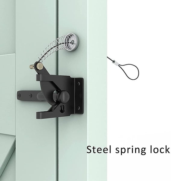 Garden Gate Latch, Automatic Gravity Latch Spring Iron Gate Lock, With Adjustabl Carousel 2