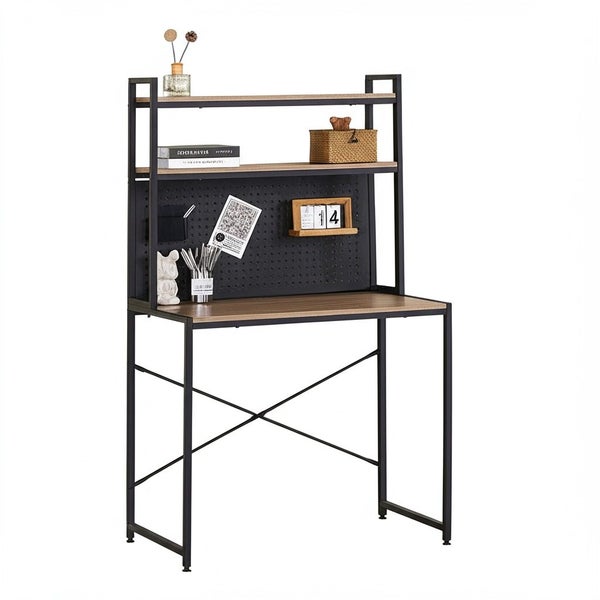 Space-Saving Study Desk / Home Office Workstation with book shelf W84cm Carousel 2