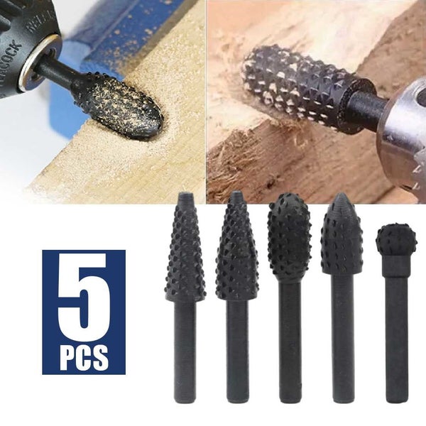5PCS Woodworking Rasp Chisel Rotating Drill Bits *Local Clearance* Carousel 1