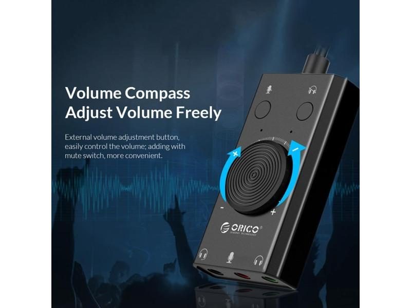 ORICO SC2 External USB Sound Card For 3.5mm Jacks With Volume Adjustment Carousel 1