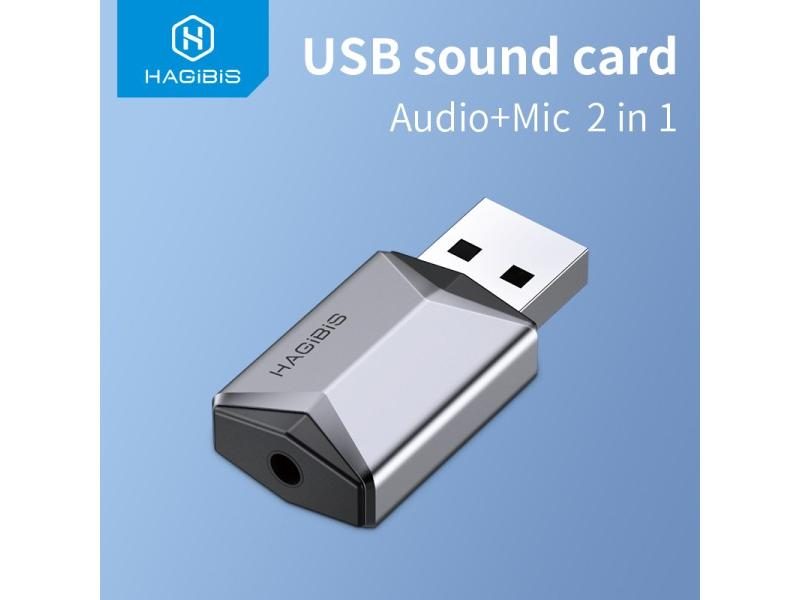 Hagibis 2 In 1 USB Sound Card For PC Laptop PS4 5 Windows Mac Carousel 2
