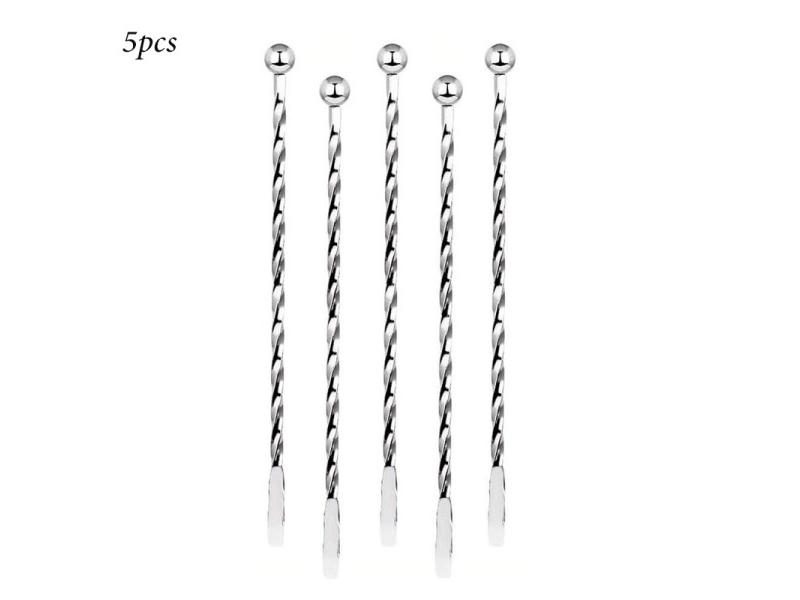 Stainless Steel 7.5 Inch Stir Sticks With Small Rectangular Paddles For Coffee Carousel 1