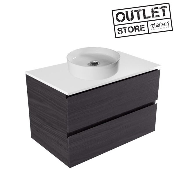 EVOLVE WALL VANITY 750 X2 DRAWER FIORDLAND ELM WILDERNESS MOTION ELESTONE TOP Carousel 1