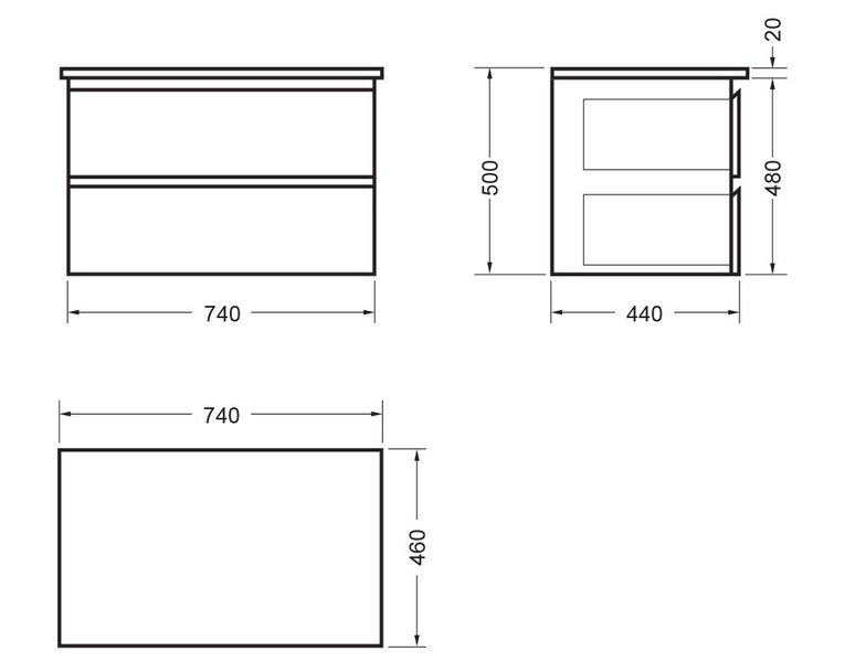 EVOLVE WALL VANITY 750 X2 DRAWER FIORDLAND ELM WILDERNESS MOTION ELESTONE TOP62932724249475112