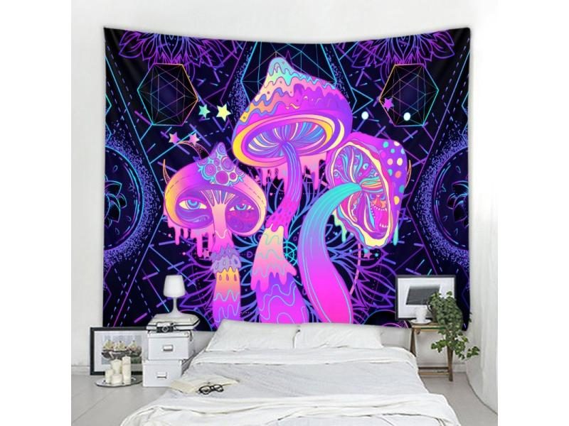Hippie Tapestry Trippy Mushroom Psychedelic Background Cloth Home Decoration Carousel 1